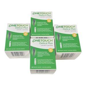 4 Boxes OneTouch Delica Plus 30G Lancets 400 (100 ct) Fine 30 Gauge Exp 11/26